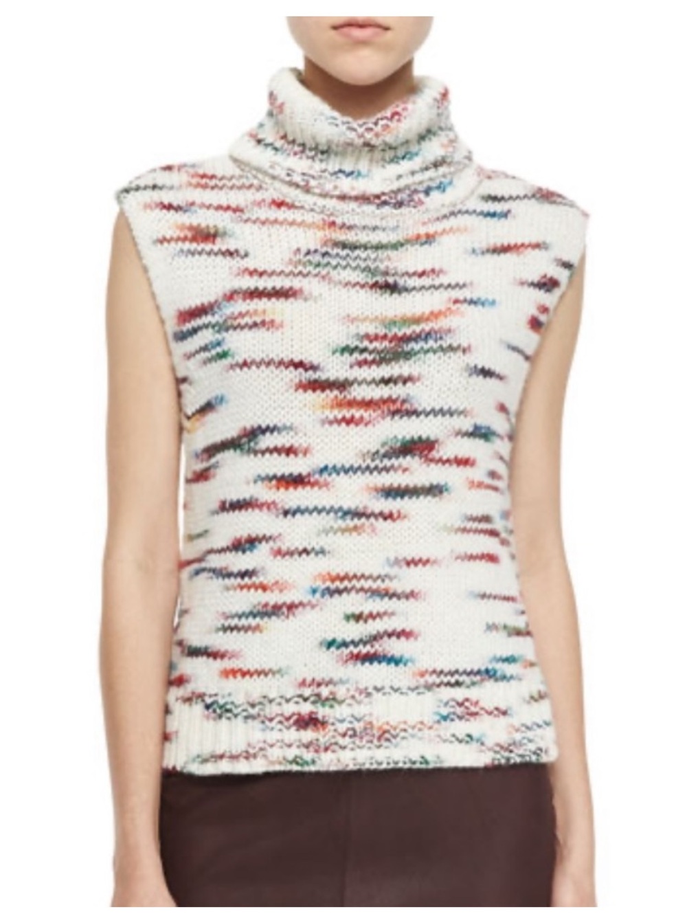 Elizabeth and James Sleeveless
Chunky Variegated Multi Color Turtleneck M